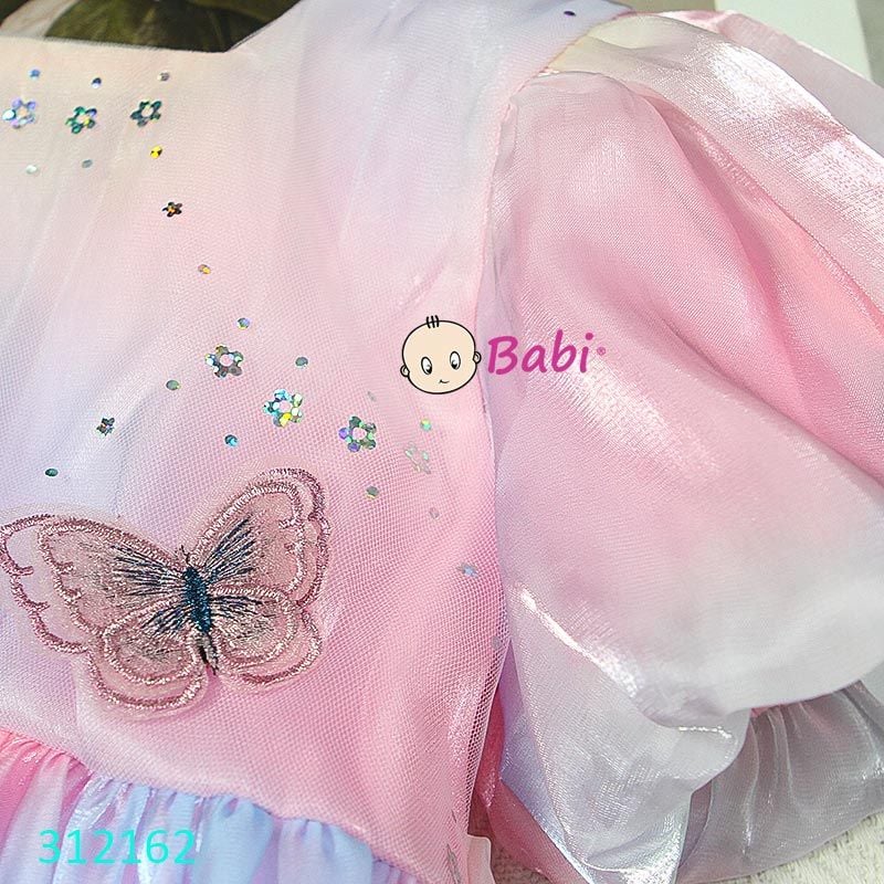  Đầm Tết Tơ Ánh Kim Tay Phồng Sắc Màu Dễ Thương (11kg-35kg) 