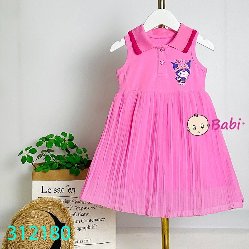  Đầm Thun Cổ Somi Tùng Voan Dập Li (10kg - 42kg) 