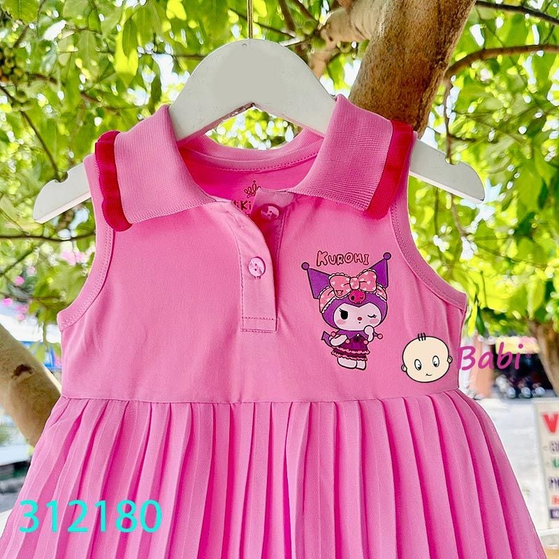  Đầm Thun Cổ Somi Tùng Voan Dập Li (10kg - 42kg) 