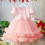  Đầm Voan Dự Tiệc Cho Bé Gái Thêu Hoa Sang Chảnh (11kg-30kg) 