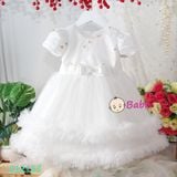 Đầm Voan Dự Tiệc Cho Bé Gái Thêu Hoa Sang Chảnh (11kg-30kg) 