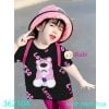  Bộ Thun Bé Gái Tay Ngắn Quần Lửng Gấu Dâu Cute (11kg-42kg) 