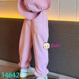  Quần Thun Bo Lai Dài Bé Gái Màu Trơn (30kg-50kg) 