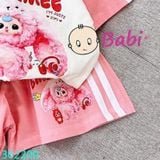  Bộ Thun Đùi Bé Gái In Babi Tree Hồng Dễ Thương (13kg - 55kg) 