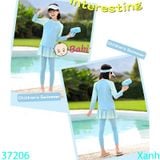  Đồ Bơi Cho Bé Gái Tay Dài Quần Dài In Dừa (30 -47kg) 