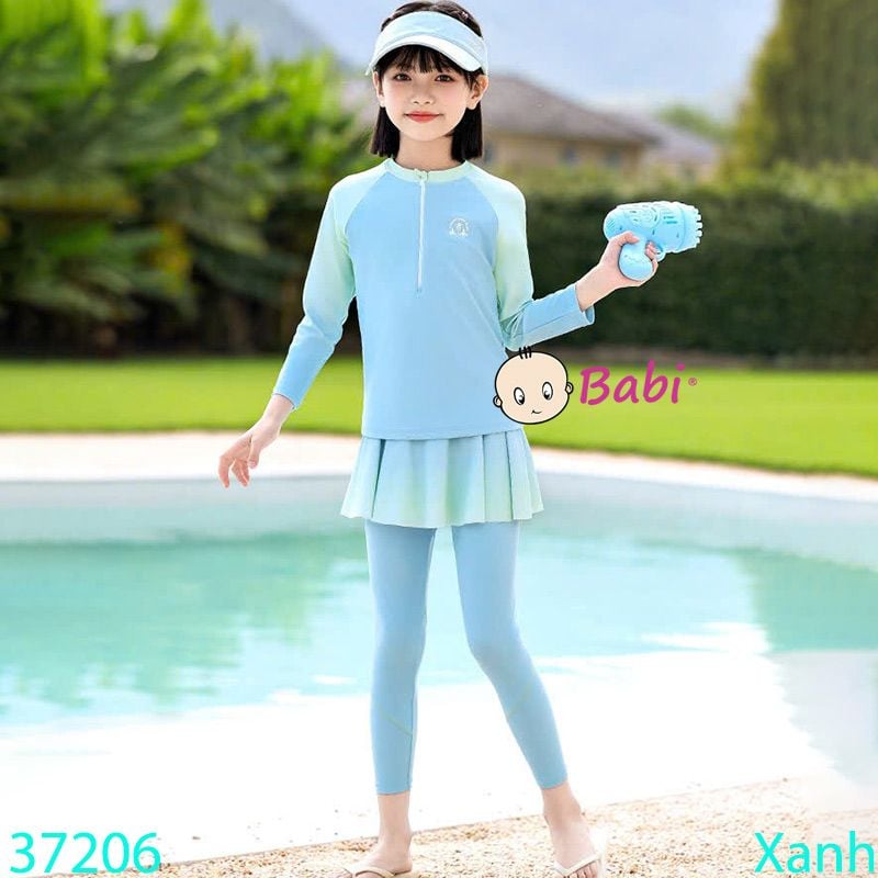  Đồ Bơi Cho Bé Gái Tay Dài Quần Dài In Dừa (30 -47kg) 