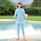  Đồ Bơi Cho Bé Gái Tay Dài Quần Dài In Dừa (30 -47kg) 