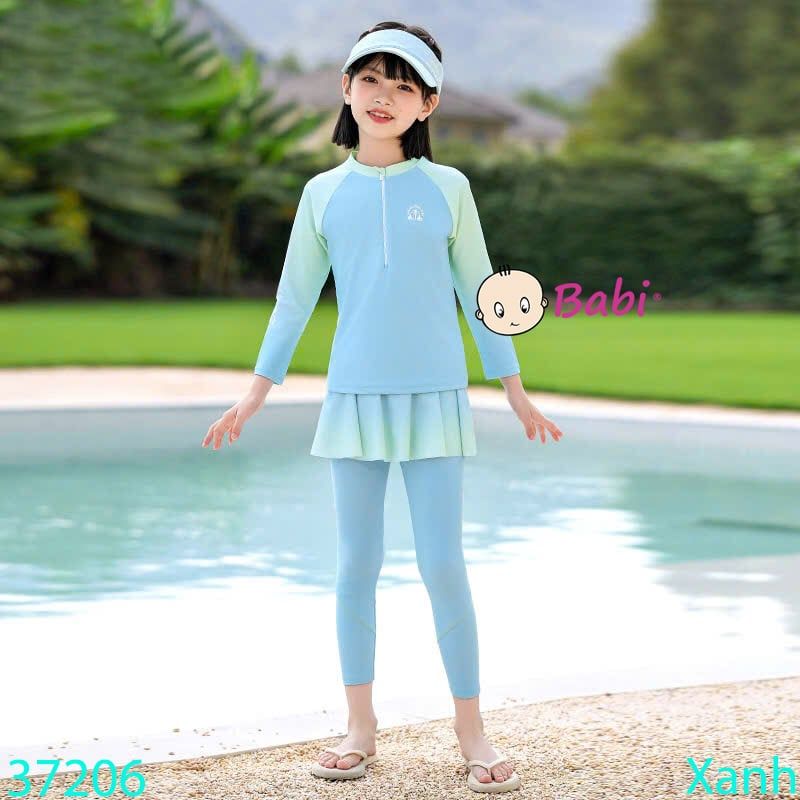  Đồ Bơi Cho Bé Gái Tay Dài Quần Dài In Dừa (30 -47kg) 