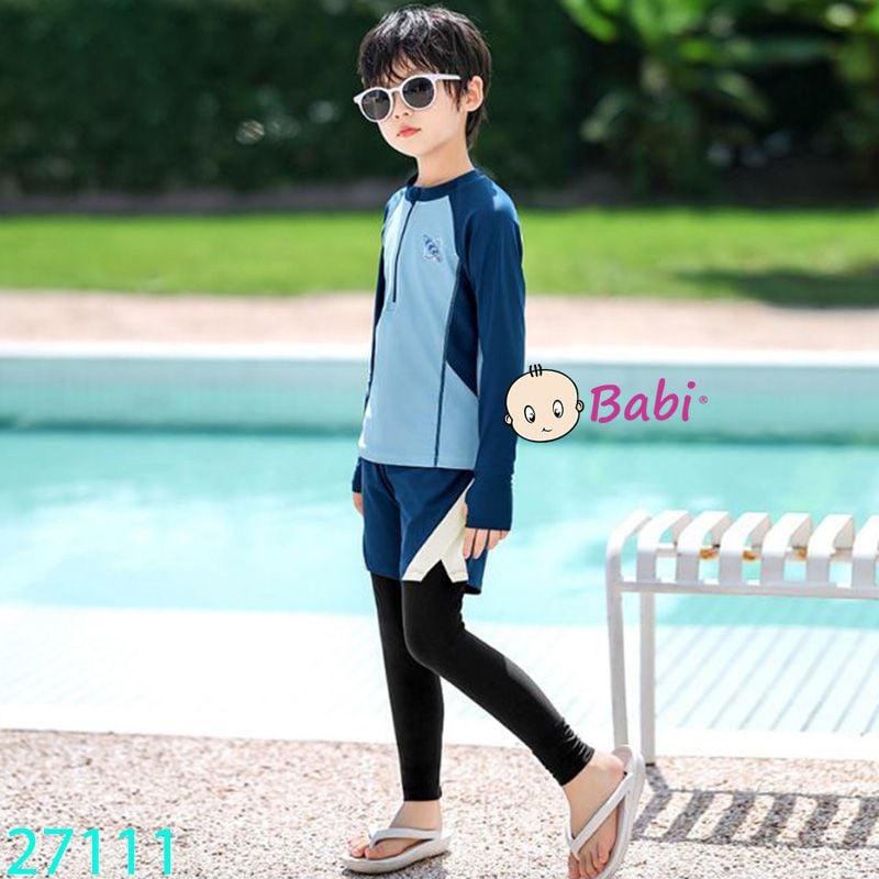  Đồ Bơi Tay Dài Quần Dài Cho Bé Trai (30kg - 55kg) 