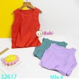  Combo 3 Áo Thun Croptop Sát Nách Bé Gái màu Trơn Đơn Giản (30- 55kg) 