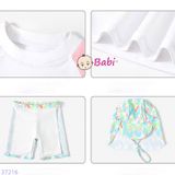  Bộ Bơi Bé Gái Tay Dài Chữ SURB Kèm Nón (20-40kg) 