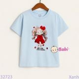  Áo Thun Tay Ngắn Hình Cô Gái Áo Đỏ Cho Mẹ Và Bé (23kg - 75kg) 