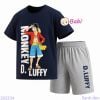 Bộ Thun Bé Trai Tay Ngắn Quần Lửng Chữ Luffy (30kg - 55kg)