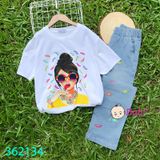  Bộ Áo Thun Quần Jeans Suông Dài (45kg - 60kg) 