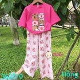  Bộ Bé Gái Ca.Py Quần Đũi Caro Hồng (26kg - 57kg) 
