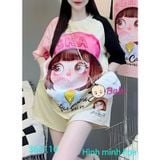  Bộ Thun Bé Gái Tay Ngắn Quần Short In Hình Dễ Thương (11kg-45kg) 