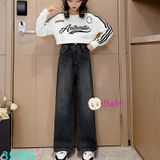  Quần Jeans Suông Bé Gái Thêu Chữ Win (23kg - 45kg) 