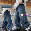  Quần Jeans Trẻ Em  Màu Trơn Đơn Giản (35kg - 55kg) 