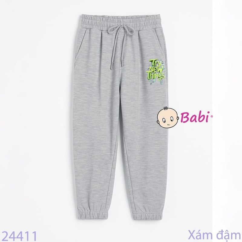  Quần Jogger Trẻ Em Bo Lai In Chữ TRYNEW (23kg - 65kg) 