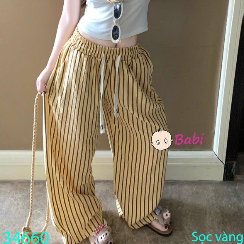  Quần Suông Dài Sọc Sành Điệu Cho Mẹ Và Bé (45kg - 65kg) 