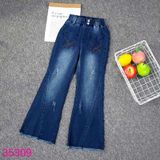  Quần Jean Dài Cho Bé Gái Ống Loe Sành Điệu Size Đại (6 - 11 tuổi) 