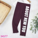  Quần Legging Dài Bé Gái Bèo Nhún In Chữ (9 tháng - 7 tuổi) 