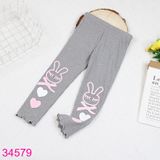  Quần Legging Dài Bé Gái Bèo Nhúng In In Thỏ Xinh Xắn (9 tháng - 7 tuổi) 