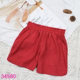  Quần Short Linen Màu Trơn Xinh Xắn Cho Bé Gái (3 - 12 tuổi) 