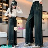  Quần Jean Suông Bé Gái Đính Bướm Xinh Xắn (35kg - 50kg) 