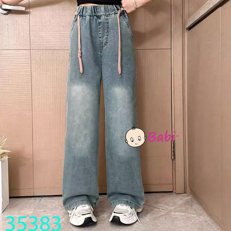  Quần Jean Suông Bé Gái Thêu Chữ Sành Điệu (35kg - 50kg) 