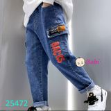  Quần Jeans Dài Túi Hộp Lưng Thun Cho Bé Trai (35kg - 45kg) 