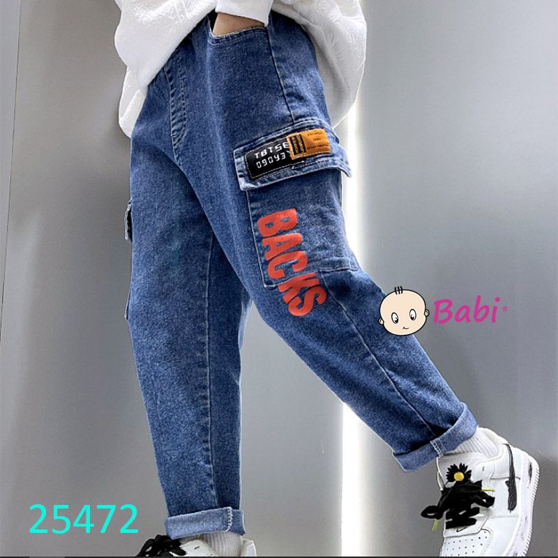  Quần Jeans Dài Túi Hộp Lưng Thun Cho Bé Trai (35kg - 45kg) 