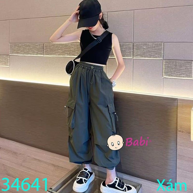 Quần Kaki Dài Túi Hộp Cho Bé Gái Sành Điệu (26kg-45kg) 