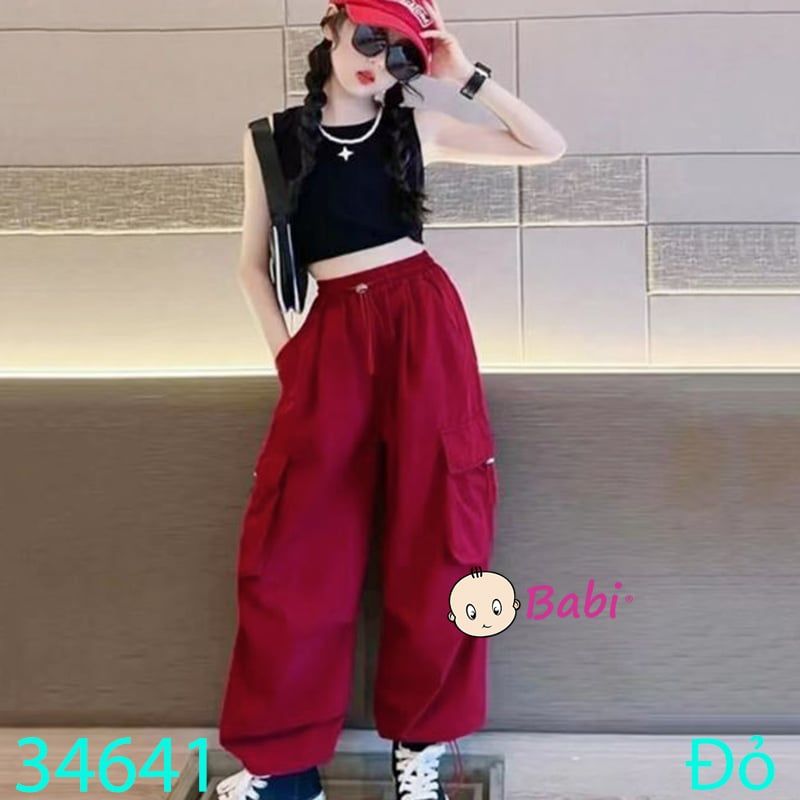  Quần Kaki Dài Túi Hộp Cho Bé Gái Sành Điệu (26kg-45kg) 