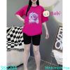 Bộ Bé Gái Quần Lửng Babi-Three Tím (26kg - 58kg)