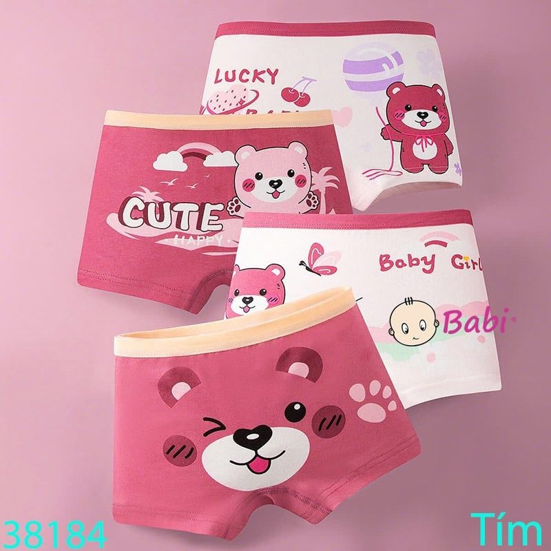  Set 4 Chip Đùi Nhiều Họa Tiết Cho Bé Gái M2 (17-26kg) 