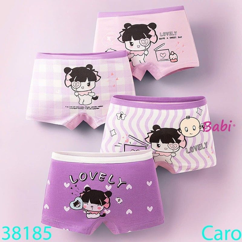  Set 4 Chip Đùi Nhiều Họa Tiết Cho Bé Gái M3 (17-26kg) 