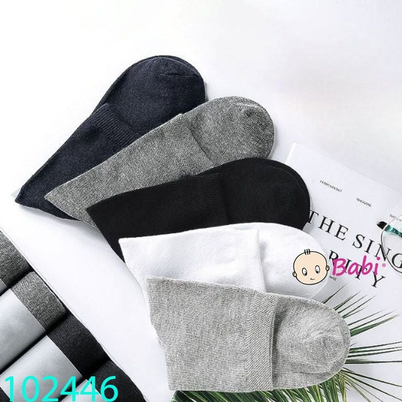  Set 5 Đôi Tất Cao Cổ Màu Trơn (Trên 6 tuổi) 