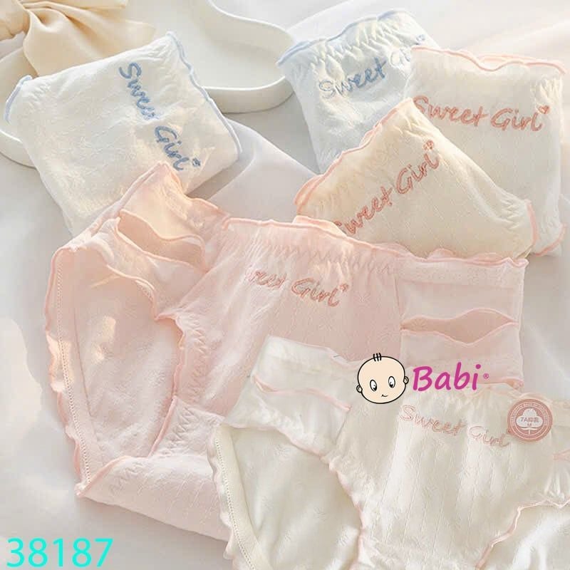  Set 6 Chip Tam Giác Thêu Chữ Cho Bé Gái (30-45kg) 