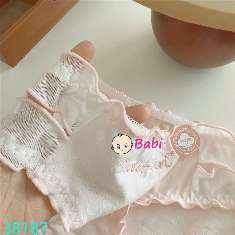  Set 6 Chip Tam Giác Thêu Chữ Cho Bé Gái (30-45kg) 