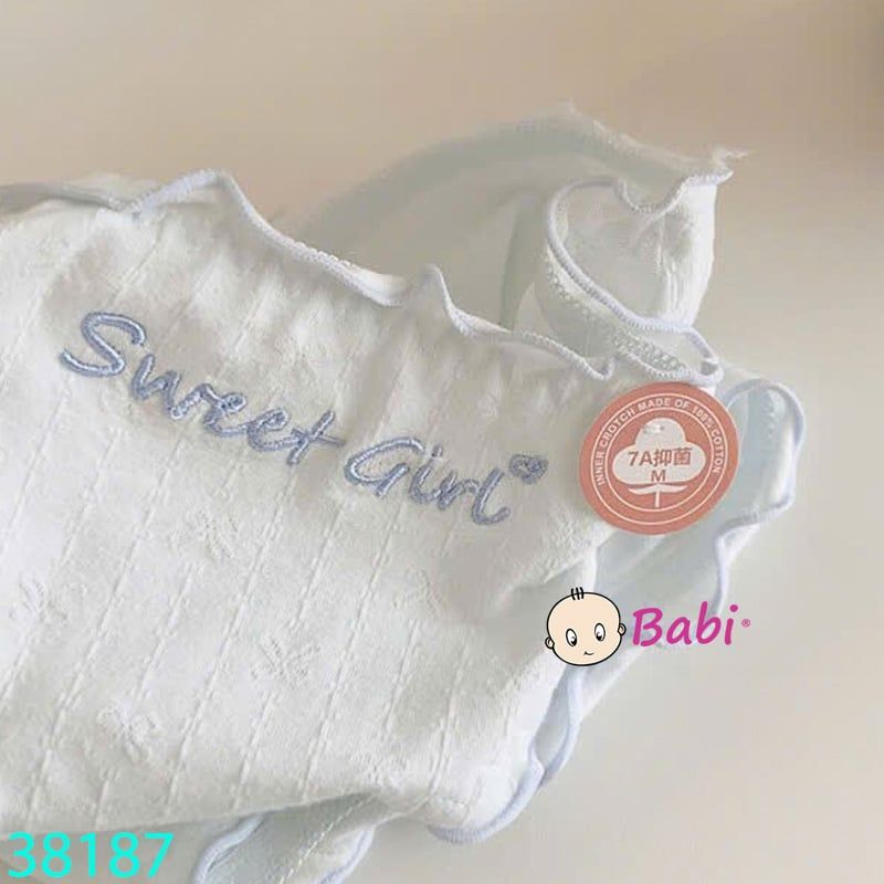  Set 6 Chip Tam Giác Thêu Chữ Cho Bé Gái (30-45kg) 