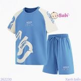  Bộ Thun Bé Trai Tay Ngắn Quần Lửng Chữ Keep (35kg - 60kg) 