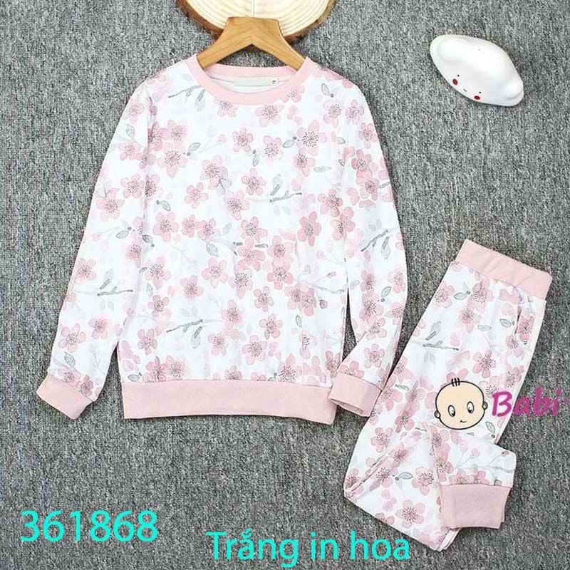  Bộ Cotton Cho Bé Gái Tay Dài Quần Dài Ấm Áp Nhiều Họa Tiết (5 - 10 tuổi) 