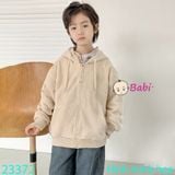  Áo Khoác Nỉ Cotton Trẻ Em In Chữ B (23kg - 60kg) 