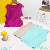  Combo 3 Áo Thun Croptop Sát Nách Bé Gái màu Trơn Đơn Giản (30- 55kg) 