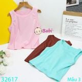  Combo 3 Áo Thun Croptop Sát Nách Bé Gái màu Trơn Đơn Giản (30- 55kg) 