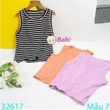  Combo 3 Áo Thun Croptop Sát Nách Bé Gái màu Trơn Đơn Giản (30- 55kg) 