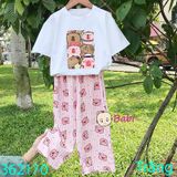  Bộ Bé Gái Ca.Py Quần Đũi Caro Hồng (26kg - 57kg) 