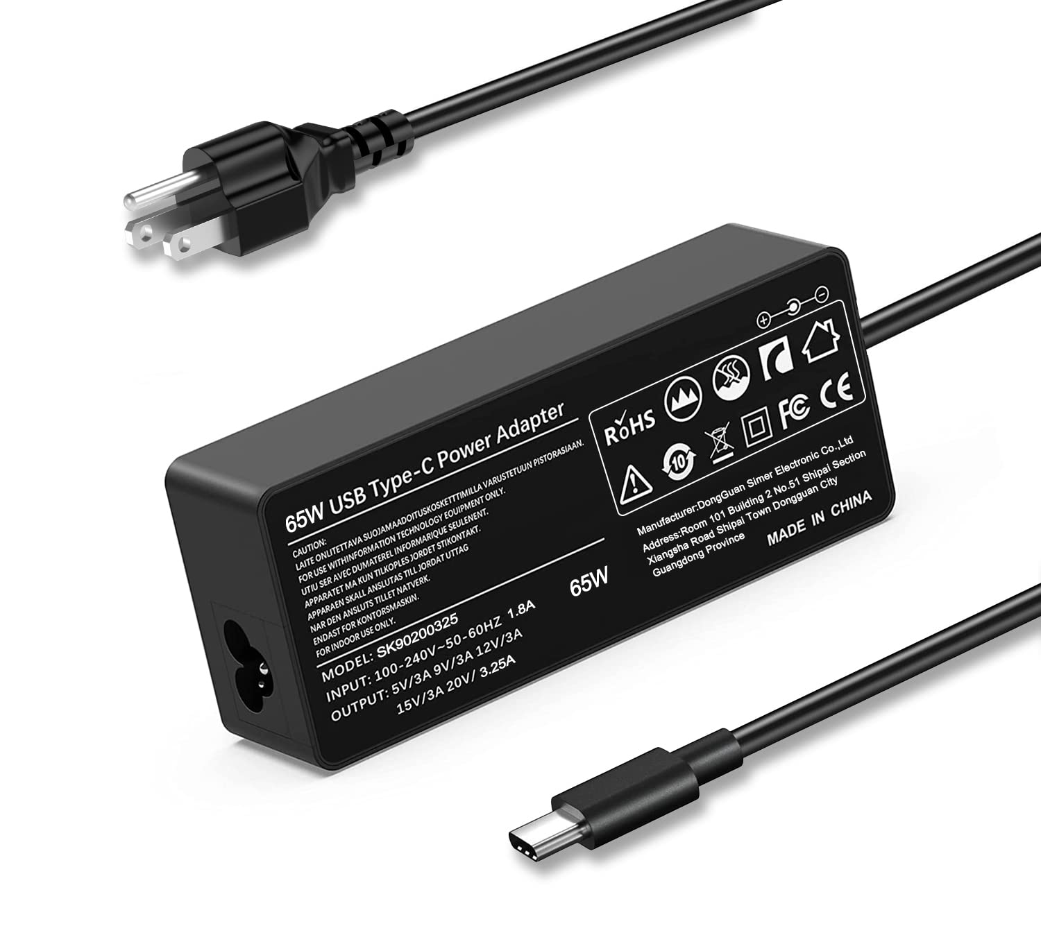  LENOVO 65W AC Power Adapter Charger (USB Type-C) 