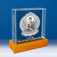 Phật Bổn Sư Thích Ca Mâu Ni - Pha Lê Khắc 3D - D20205-TC